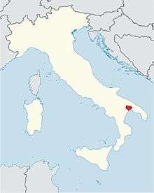 Locator map diocese of Castellaneta