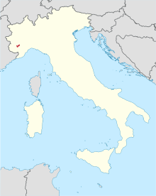 locator map for diocese of Fossano, n.w. Italy