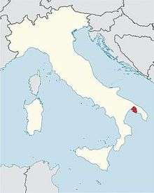 locator map of diocese of Taranto