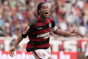 Ronaldinho playing for Flamengo in 2011