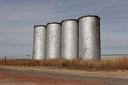 Grain silos in Roundup