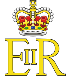 Royal cypher consisting of a Crown above the initials E and R with the figure 2 (in Roman numerals) between them