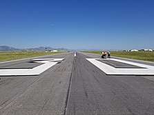 Runway Identifying numbers being painted at Rocky Mountain Metropolitan Airport [KBJC]