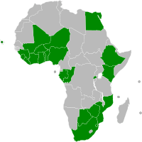 the 23 member countries highlighted on a map of Africa