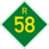 Provincial route R58 shield