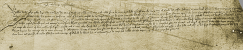 A photograph of a fifteenth-century handwritten petition to the King
