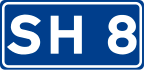National Road SH8 shield}}