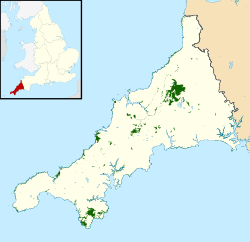 Map of SSSIs in Cornwall within the UK