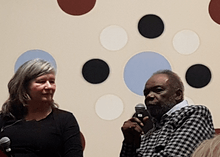 Sam Gilliam speaking at AU Katzen Center, 2018