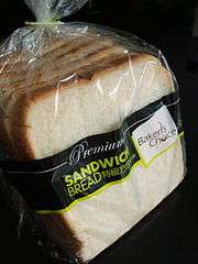 A commercially produced sandwich bread