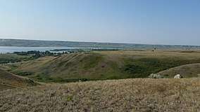 A view of Saskatchewan Landing Provincial Park looking south, August 2018