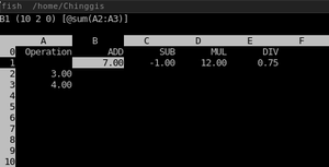 Arithmetic operations on sc, as run in command-line on fish shell.