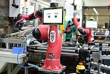 Sawyer collaborative robots on the factory floor at Schramberg in Germany.