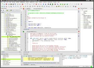Screenshot of eric4 running in KDE SC 4