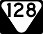 State Route 128 secondary marker