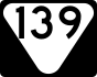 State Route 139 marker