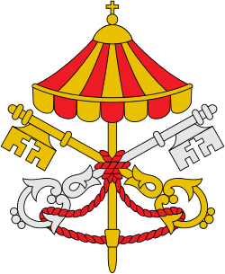 Coat of arms of the Holy See during sede vacante, incorporating an umbraculum
