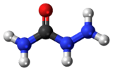 Ball-and-stick model of the semicarbazide molecule