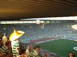 Picture of Celtic within the Esatdio Olimpico in Seville