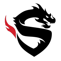 The logo for the Shanghai Dragons features a stylized dragon in the shape of the letter 'S'.