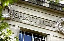 Lemuel Shattuck's name as it appears on the Frieze of the London School of Hygiene & Tropical Medicine.