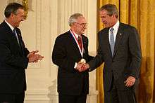 Sidney Pestka receiving National Medal of Technology