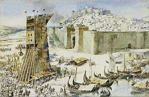 Painting of a mediaeval siege