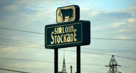 A Sirloin Stockade sign