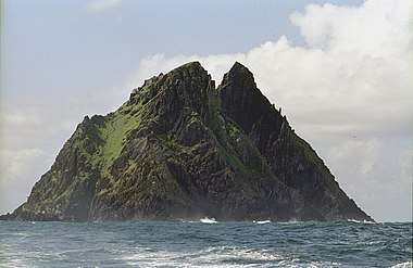Skellig Michael island in the Atlantic Ocean