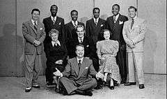 Skelton with the cast of the Raleigh Cigarette Program, 1948