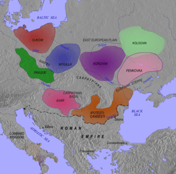Multicolored physical map of eastern Europe