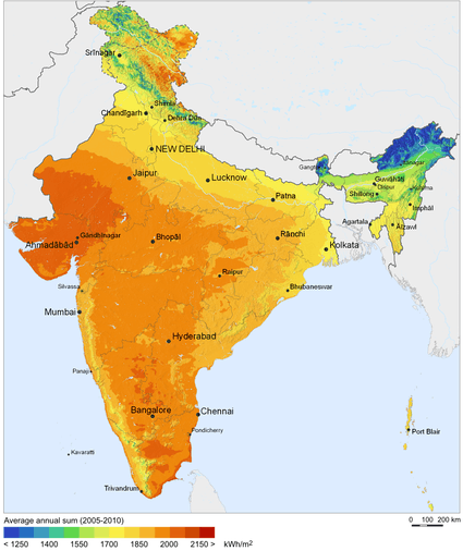 Solar map of India