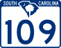 South Carolina Highway 109 marker