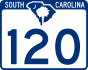 South Carolina Highway 120 marker