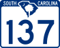 South Carolina Highway 137 marker