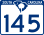 South Carolina Highway 145 marker