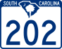 South Carolina Highway 202 marker