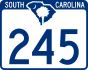 South Carolina Highway 245 marker