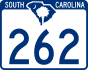 South Carolina Highway 262 marker