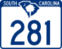 South Carolina Highway 281 marker