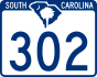 South Carolina Highway 302 marker