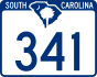 South Carolina Highway 341 marker