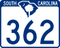 South Carolina Highway 362 marker