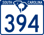 South Carolina Highway 394 marker