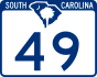 South Carolina Highway 49 marker
