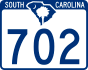 South Carolina Highway 702 marker