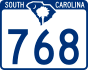 South Carolina Highway 768 marker