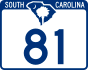 South Carolina Highway 81 marker