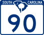 South Carolina Highway 90 marker