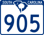 South Carolina Highway 905 marker